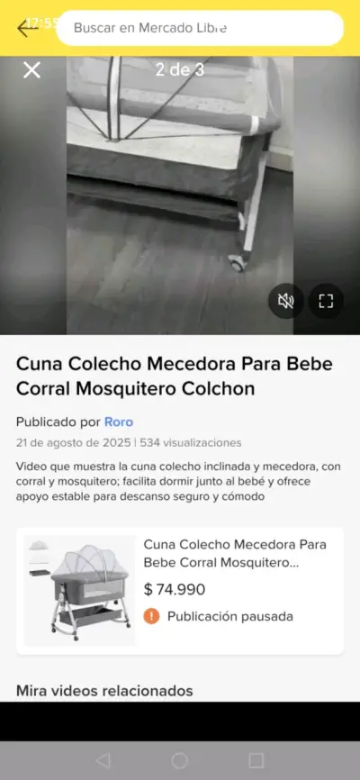 Cuna colecho con mosquitero gris - miniatura 3