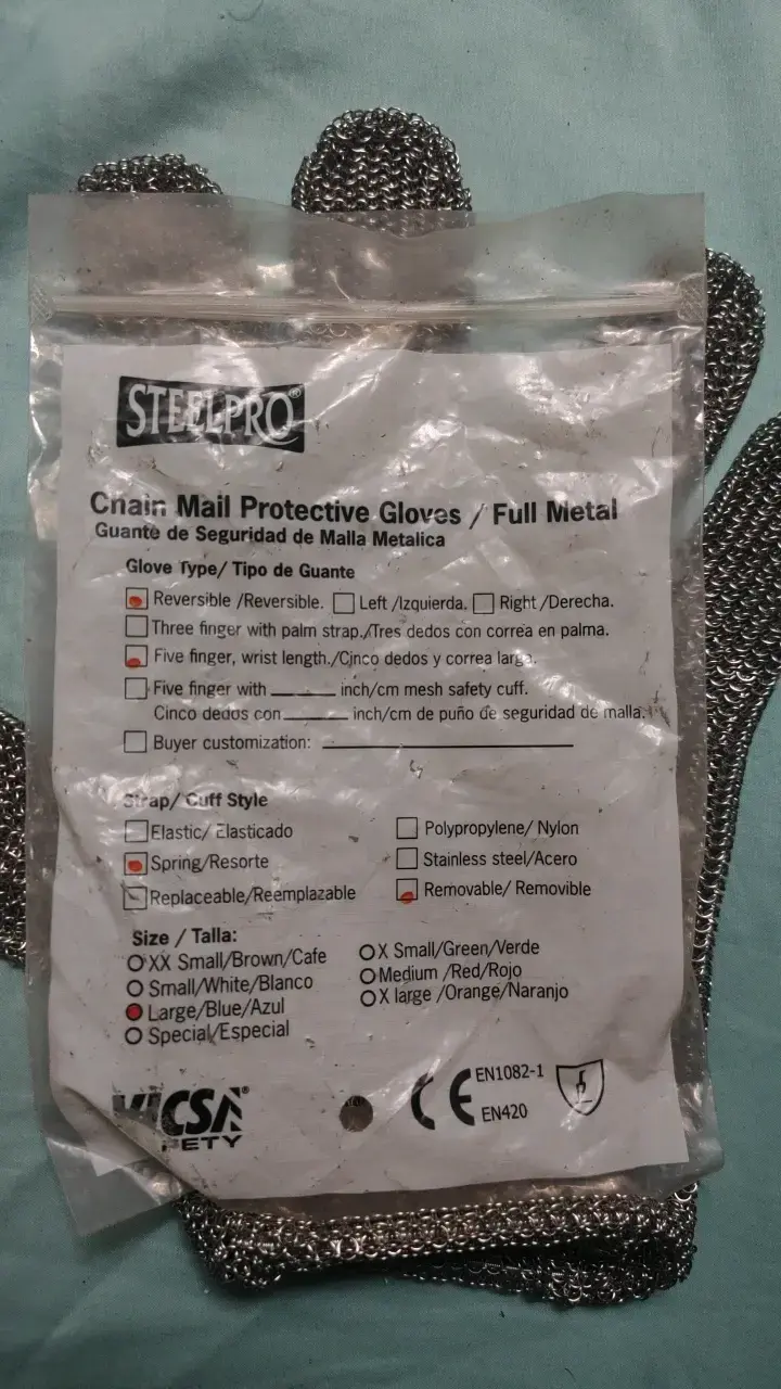 Guante de malla metálica para protección - 2