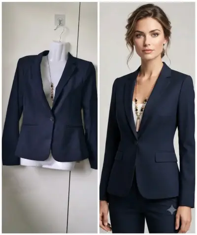 Blazer azul marino H&M talla Xs - miniatura 2