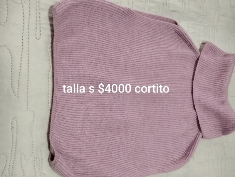 Suéter de cuello alto lila talla S - 1