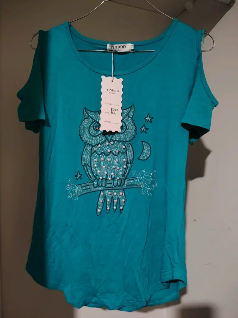 Polera azul con diseño de búho Tinddo - 1