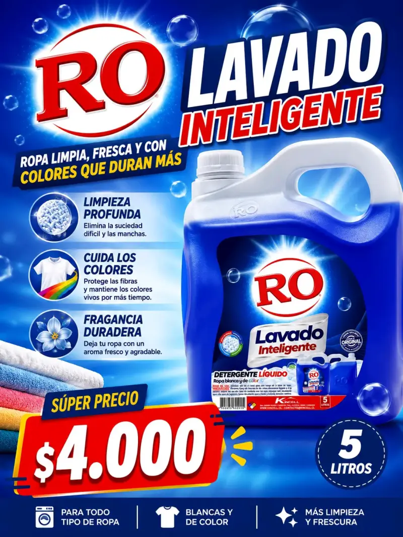 Detergente líquido RO Lavado Inteligente 5L