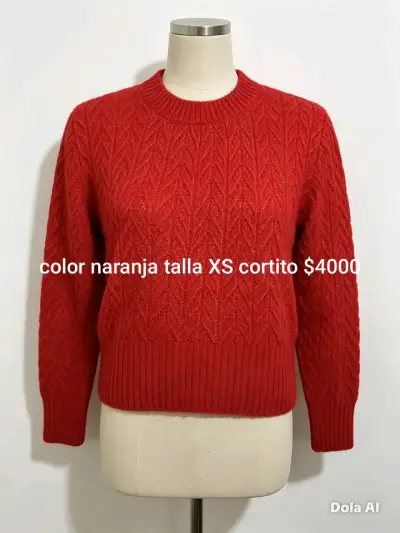 Suéter naranja tejido talla XS - miniatura 1