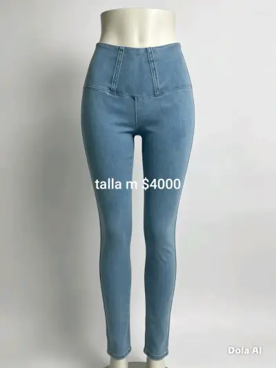 Jeans azul con bordado talla 38 - miniatura 2