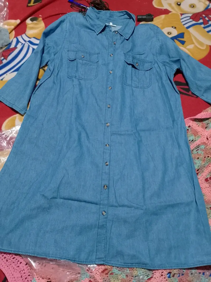 Vestido camisero de mezclilla azul
