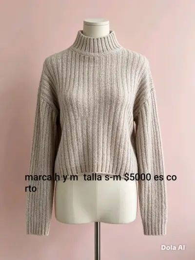 Suéter de punto beige H&M talla S-M - miniatura 1