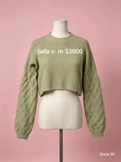 Suéter de punto beige H&M talla S-M - miniatura 2