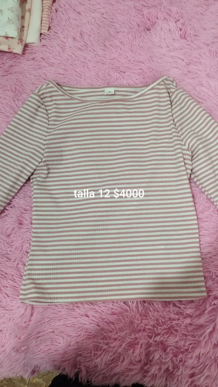 Polera manga larga floral talla 10-12 - 3
