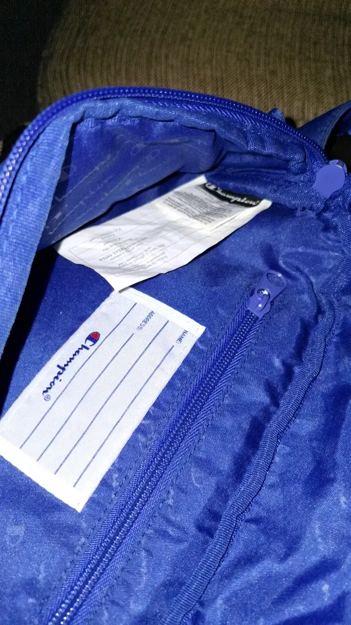 Riñonera Champion azul con logo original - 2