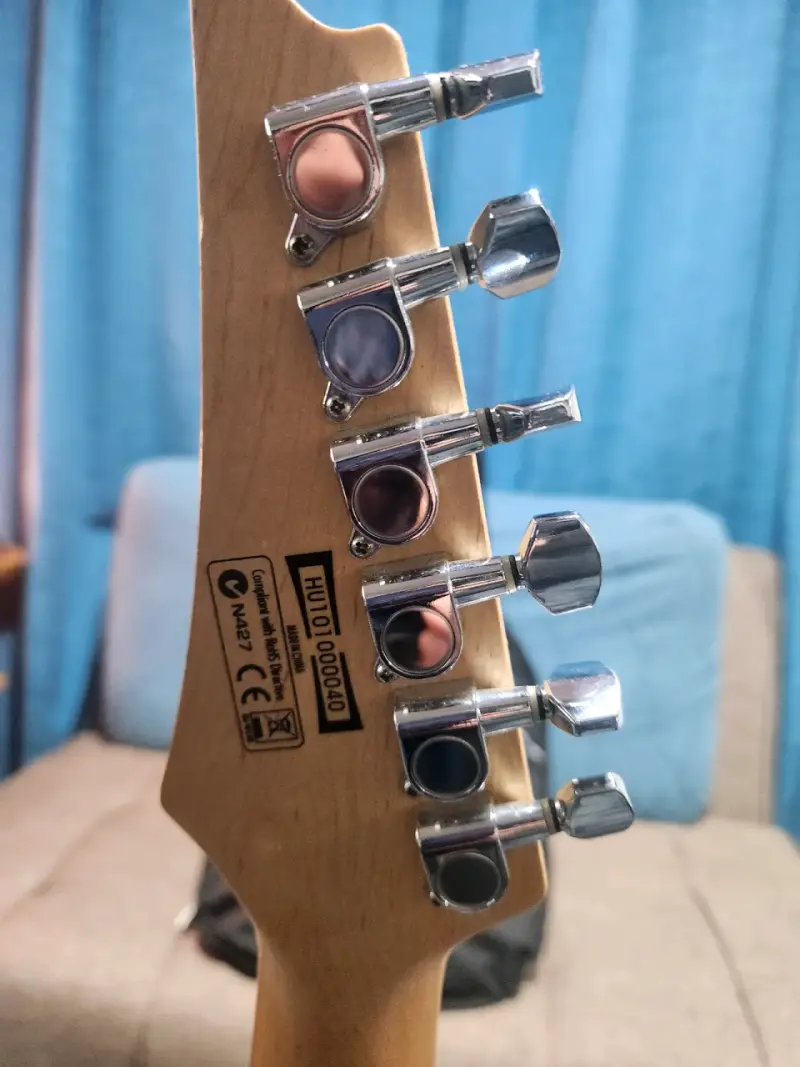 Guitarra eléctrica Ibanez negra con funda - 5