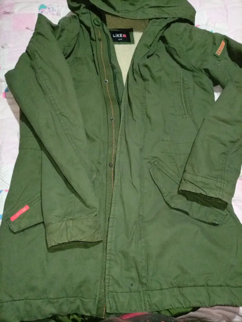 Parka verde con capucha para niño - 5