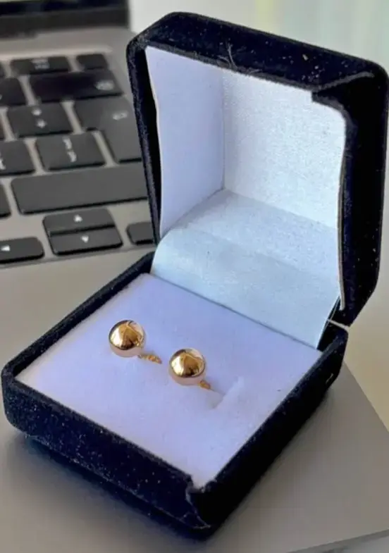 Aros de bolita bañados oro x mayor - 3