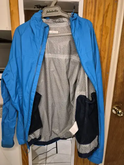Chaqueta impermeable Columbia azul con capucha - miniatura 5