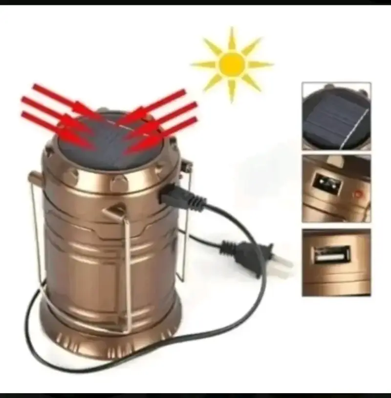 Linterna solar portátil LED recargable - 2
