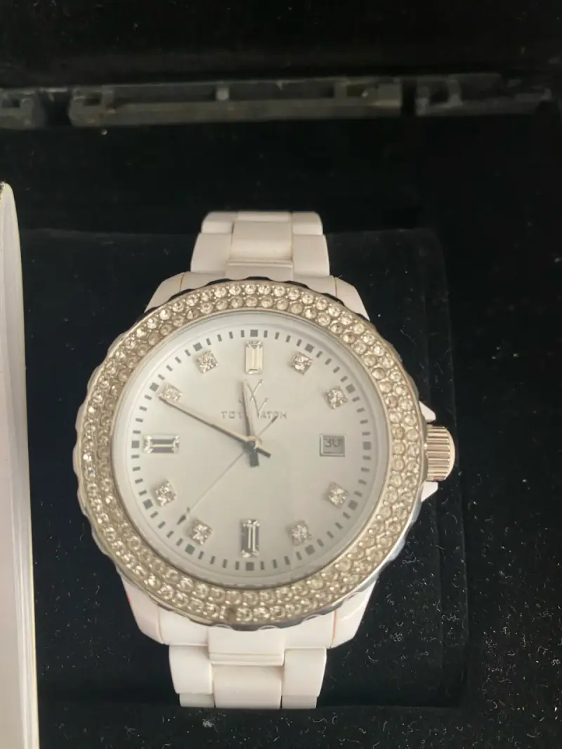 Reloj Toywatch blanco con cristales
