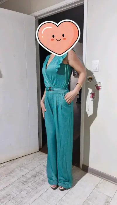 Enterito turquesa con volantes elegante - miniatura 1