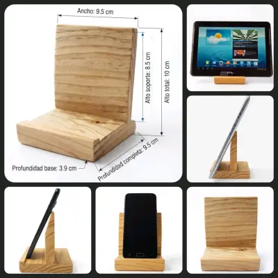 ✨ SOPORTE DE MADERA PARA CELULAR Y TABLET ✨ - miniatura 1