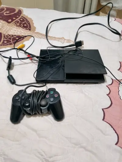 Consola PlayStation 2 con control y cables - miniatura 1