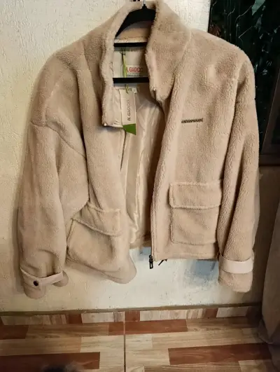 Chaqueta de polar beige con cierre - miniatura 6