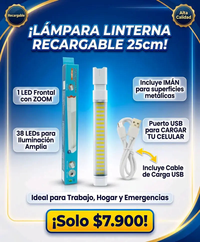 Luces de emergencia linterna recargable 25cm con U