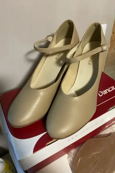 Zapatos de baile So Danca beige con tacón - miniatura 2