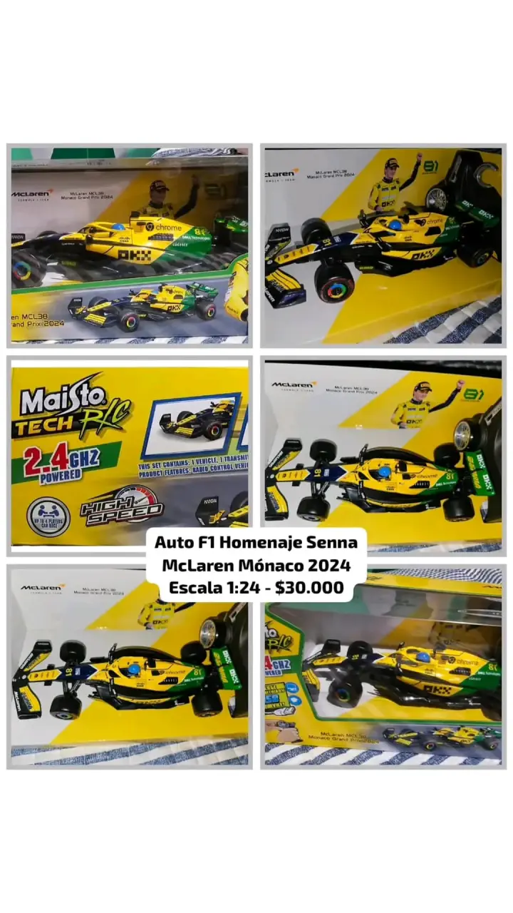 Auto F1 McLaren Mónaco 2024 a escala 1:24