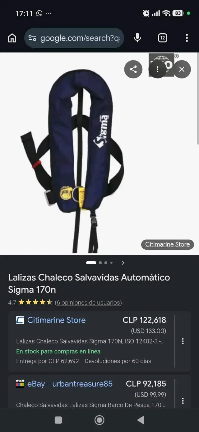 Chaleco Salvavidas Sigma 170n automático - 4