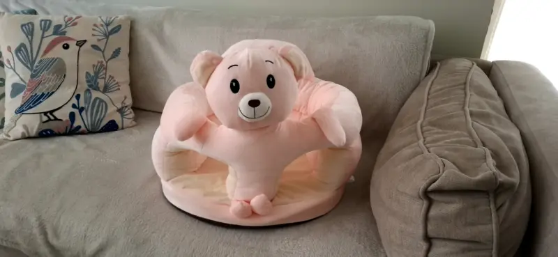 Sillón infantil de peluche rosa - 1