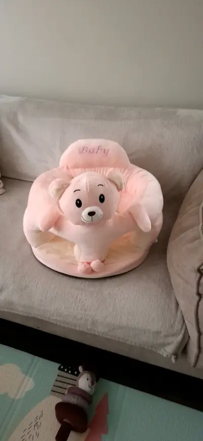 Sillón infantil de peluche rosa - miniatura 2