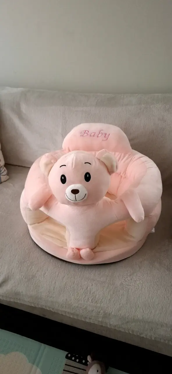 Sillón infantil de peluche rosa - 3