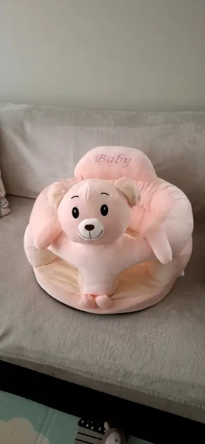 Sillón infantil de peluche rosa - miniatura 3