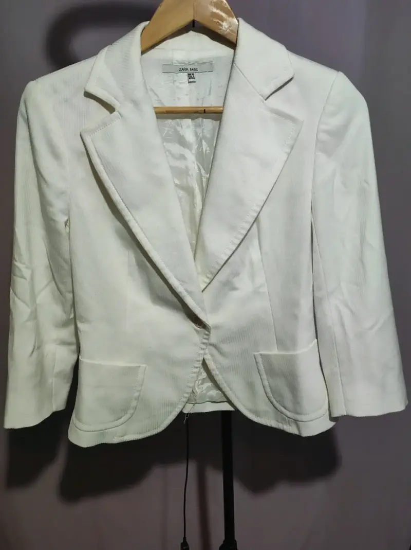 Blazer blanco de mujer Zara Basic