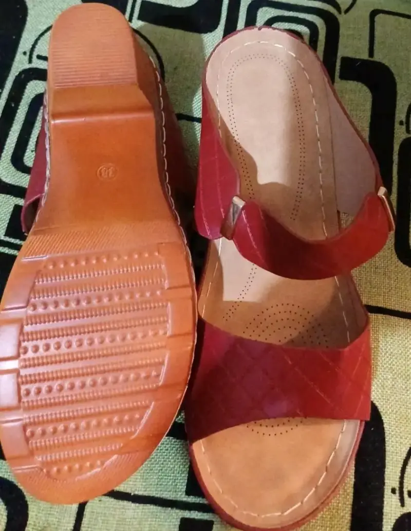 Sandalias de cuero con taco alto n°38 - 2