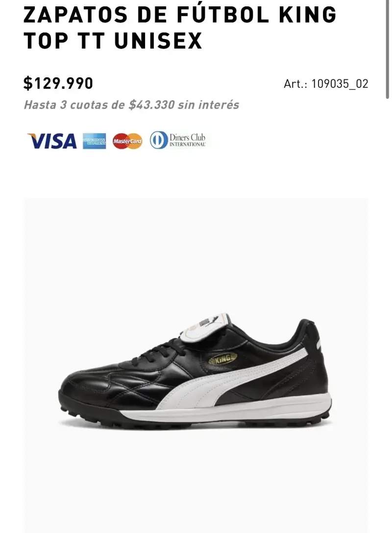 Zapatillas de fútbol Puma King negras - 5