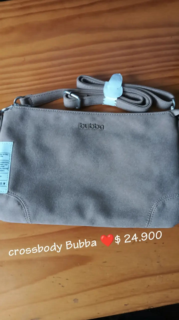 Cartera de gamuza beige con correa ajustable - 2