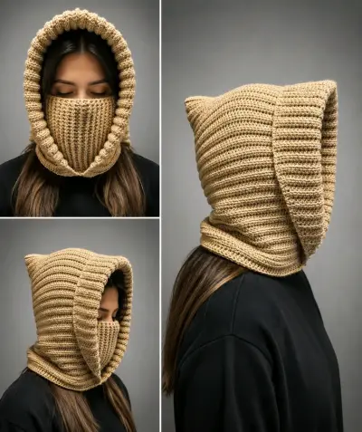 Cuello capucha tejido - miniatura 2