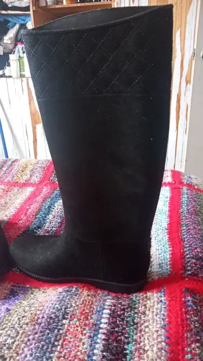 Botas negras de gamuza para mujer - miniatura 3