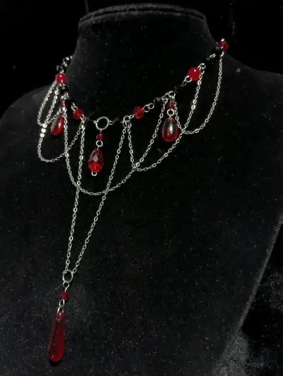 Collar lágrimas carmesí - miniatura 2