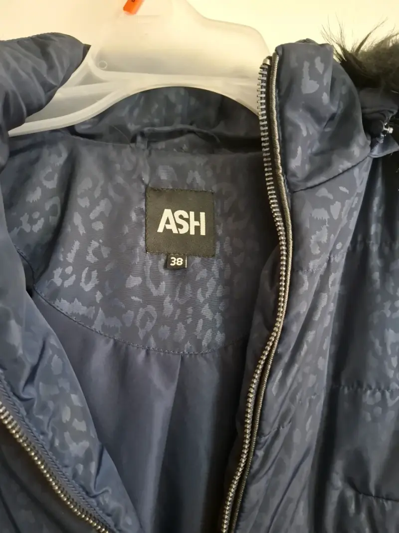 Parka azul con capucha de piel sintética ASH - 2