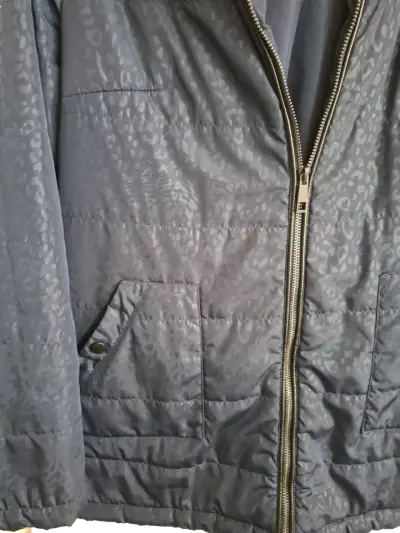 Parka azul con capucha de piel sintética ASH - miniatura 3