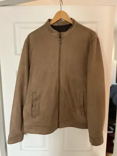 Chaqueta tipo gamuza marrón para hombre - miniatura 1