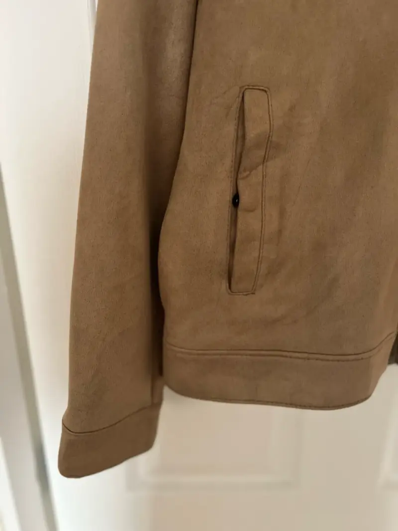 Chaqueta tipo gamuza marrón para hombre - 2