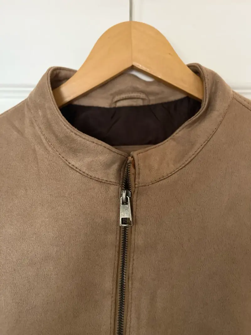 Chaqueta tipo gamuza marrón para hombre - 3