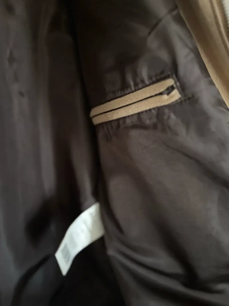 Chaqueta tipo gamuza marrón para hombre - 4