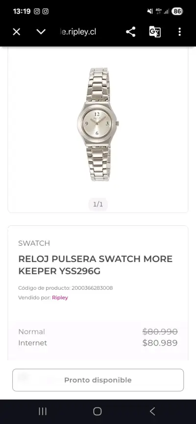 Reloj Swatch de acero inoxidable - miniatura 2