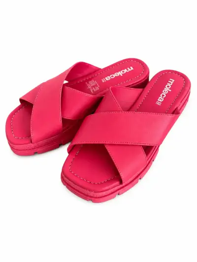 Sandalias planas Moleca fucsia cómodas - miniatura 1