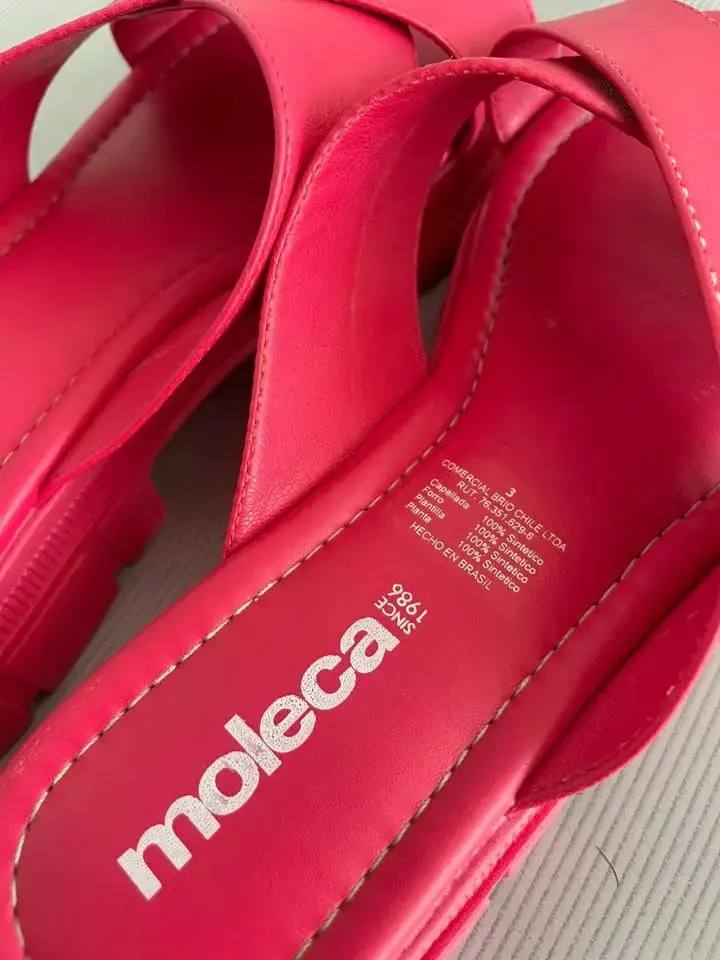 Sandalias planas Moleca fucsia cómodas - 2