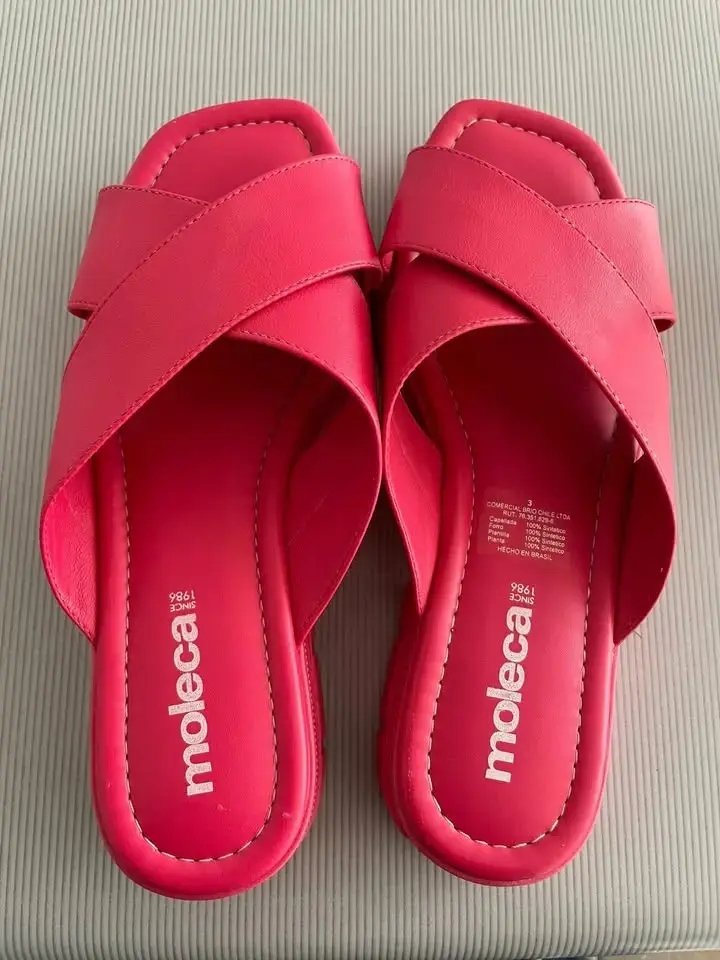 Sandalias planas Moleca fucsia cómodas - 3