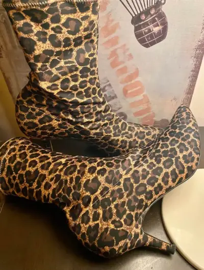 Botines de tacón animal print leopardo ZARA - miniatura 4