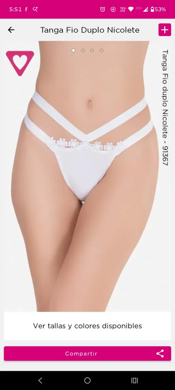 Tanga Fio Duplo Blanco Nicolete